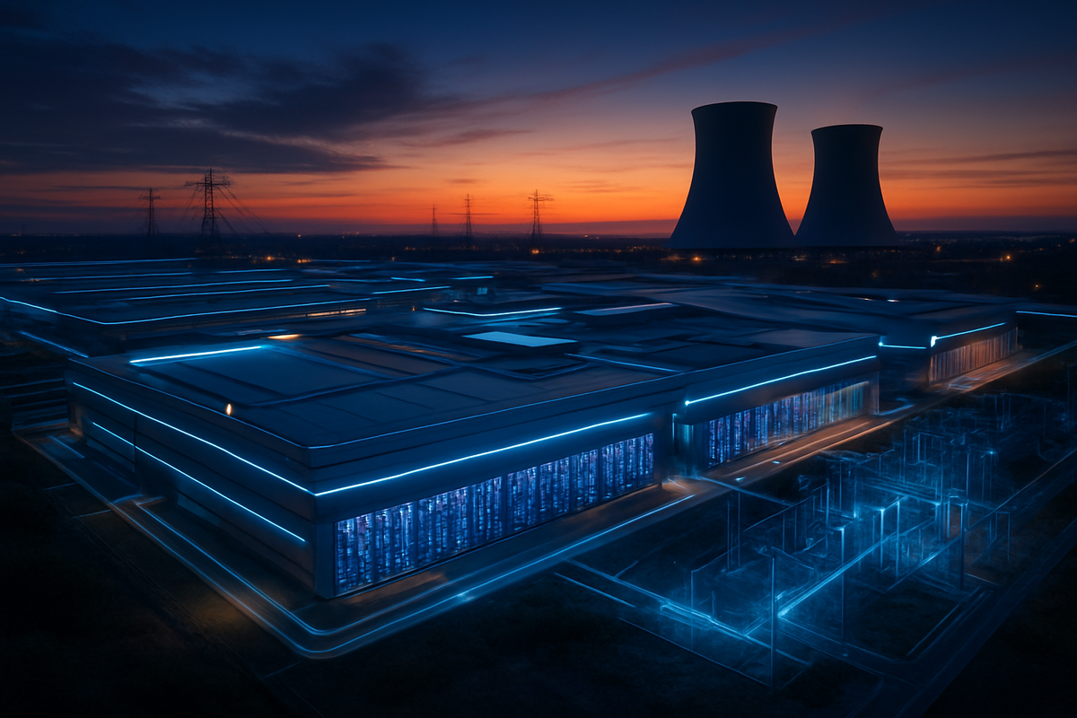 Data center infrastructure showing scale of industrial development