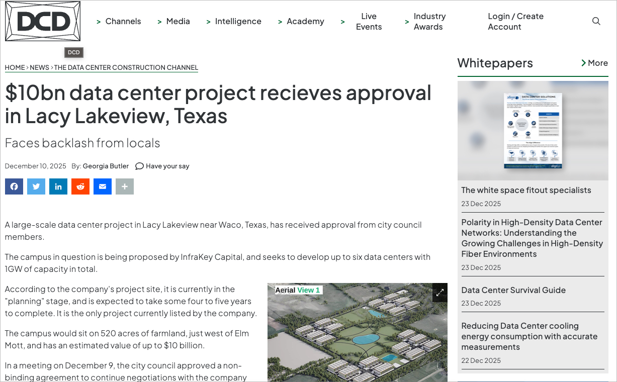 $10bn data center project receives approval in Lacy Lakeview, Texas